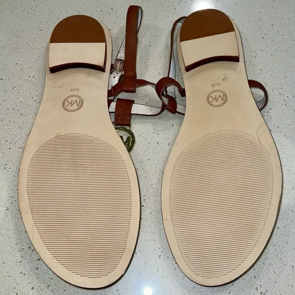 Michael Kors Brown Sandals with Gold Accents Womens Size 9.5 - Picture 4 of 6